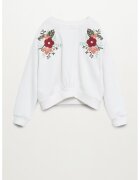 MANGO Bluza sport de bumbac organic - cu broderii florale Flori