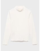 MANGO Bluza striata cu terminatii valurite - Alb fildes