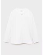 MANGO Bluza uni cu fenta cu nasturi - Alb optic