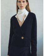 MANGO Cardigan crop cu model petrecut - Negru