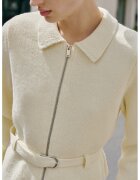 MANGO Cardigan din amestec de lana cu fermoar - Bej