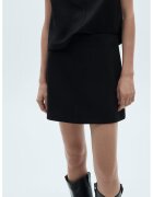 MANGO Fusta mini cambrata - Negru