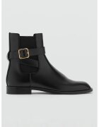 MANGO Ghete Chelsea de piele ecologica cu bareta decorativa - Negru
