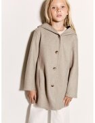 MANGO Palton cu gluga si nasturi - Maro taupe deschis