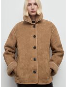 MANGO Palton scurt din blana shearling sintetica - Caramel