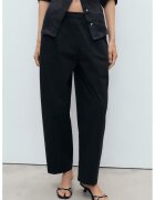 MANGO Pantaloni cu croiala dreapta si model uni - Negru