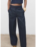 MANGO Pantaloni cu talie medie si croiala dreapta - Albastru inchis