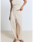 MANGO Pantaloni din bumbac cu talie elastica - Bej deschis