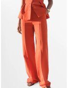 MANGO Pantaloni drepti cu talie medie - Portocaliu mandarina