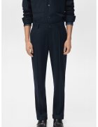 MANGO Pantaloni eleganti regular-fit din amestec de lana - Bleumarin