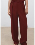 MANGO Pantaloni relaxed fit cu pensa frontala - Visiniu