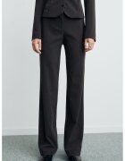 MANGO Pantaloni slim-fit cu talie inalta - Negru stins