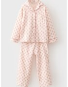 MANGO Pijama de bumbac cu nasturi - Piersica/Rosu stins