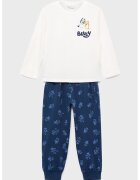 MANGO Pijama din bumbac cu model - Alb/Portocaliu/Albastru inchis