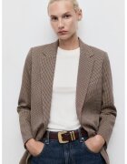 MANGO Sacou cu nasturi si model in carouri - Negru/Bej/Violet pruna