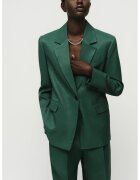 MANGO Sacou lejer din amestec de in - Verde inchis