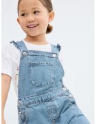 MANGO Salopeta din denim cu aspect decolorat - Albastru deschis melange