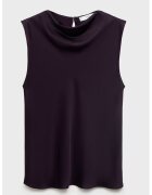 MANGO Top cu aspect satinat si decolteu drapat - Violet pruna