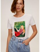 MANGO Tricou cu imprimeu foto Girlbits - Alb/Verde