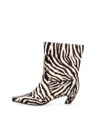 Marc Ellis Cizme din piele cu imprimeu animal print Salome - Alb/Negru