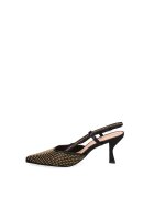 Marc Ellis Pantofi slingback de piele cu strasuri Arbora Prime - Negru