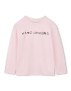 Marc Jacobs Bluza cu logo si decolteu la baza gatului - Roz pal