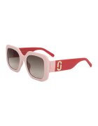 Marc Jacobs Ochelari de soare patrati cu logo - Rosu/Roz pal