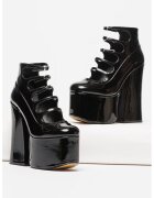 Marc Jacobs Pantofi de piele lacuita cu barete multiple - Negru