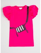 Marc Jacobs Rochie cu maneci scurte si imprimeu - Negru/Fucsia