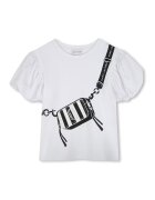 Marc Jacobs Tricou cu imprimeu si maneci bufante - Alb/Negru