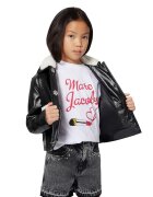 Marc Jacobs Tricou cu logo si decolteu la baza gatului - Alb optic/Rosu vermillion