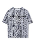 Marc Jacobs Tricou cu logo si model - Alb/Albastru inchis