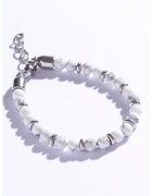 Marc Malone Bratara cu pietre howlite - Alb/Argintiu