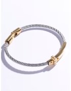 Marc Malone Bratara placata cu aur de 18K - cu model rasucit - Auriu/Gri