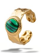 Marc Malone Inel cu piatra placat cu aur de 18K - Auriu/Verde aquamarin