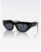 Marc Malone Ochelari de soare cat-eye unisex cu aspect masiv - Negru