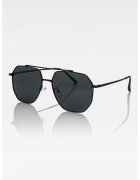 Marc Malone Ochelari de soare cu lentile polarizate si aspect metalizat - Negru