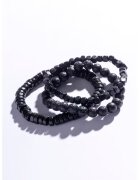 Marc Malone Set de bratari din margele - 3 piese - Negru