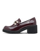 Marco Tozzi Pantofi loafer de piele ecologica cu toc masiv - Auriu/Maro cognac