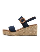 Marco Tozzi Sandale demi-wedge cu catarama - Bleumarin