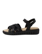 Marco Tozzi Sandale wedge din piele - Negru