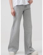 Marella Blugi de denim cu croiala ampla - Gri deschis