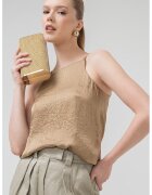 Marella Bluza din satin - fara maneci - Maro nisip