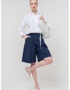 Marella Camasa crop din amestec de bumbac Marsala - Alb optic