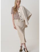 Marella Fusta din satin cu talie inalta - Bej deschis