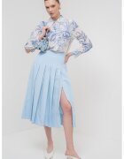 Marella Fusta midi cu model plisat Dritto - Albastru deschis
