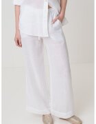 Marella Pantaloni cu croiala ampla din in - Alb/Transparent