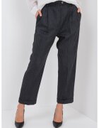Marella Pantaloni drepti crop de lana cu talie inalta - Gri inchis melange