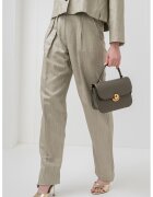 Marella Pantaloni drepti cu talie inalta - Auriu/Kaki