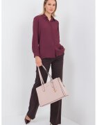 Marella Pantaloni drepti de bumbac cu pensa - Maro inchis